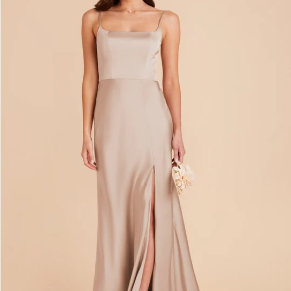 Birdy Grey Gold Spaghetti Strap Maxi Gown